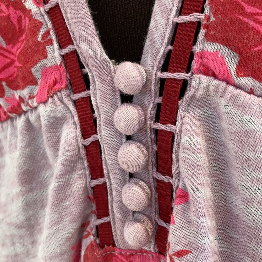 Free people boho tunic top floral romantic S - Picture 5 of 15